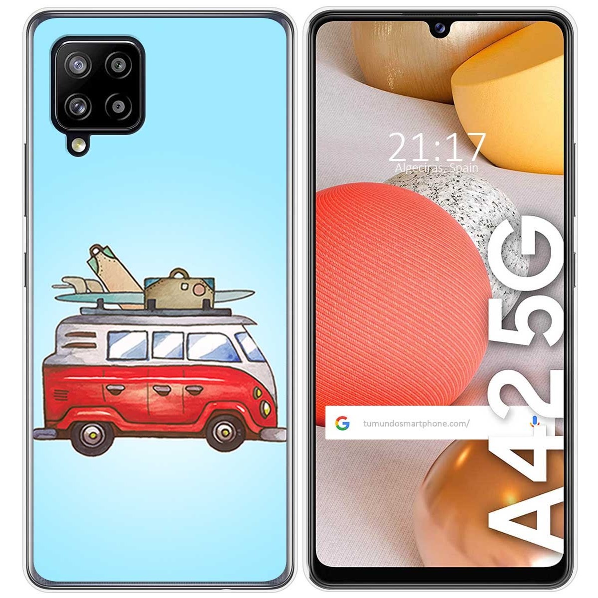 Funda Gel Tpu para Samsung Galaxy A42 5G diseño Furgoneta Dibujos