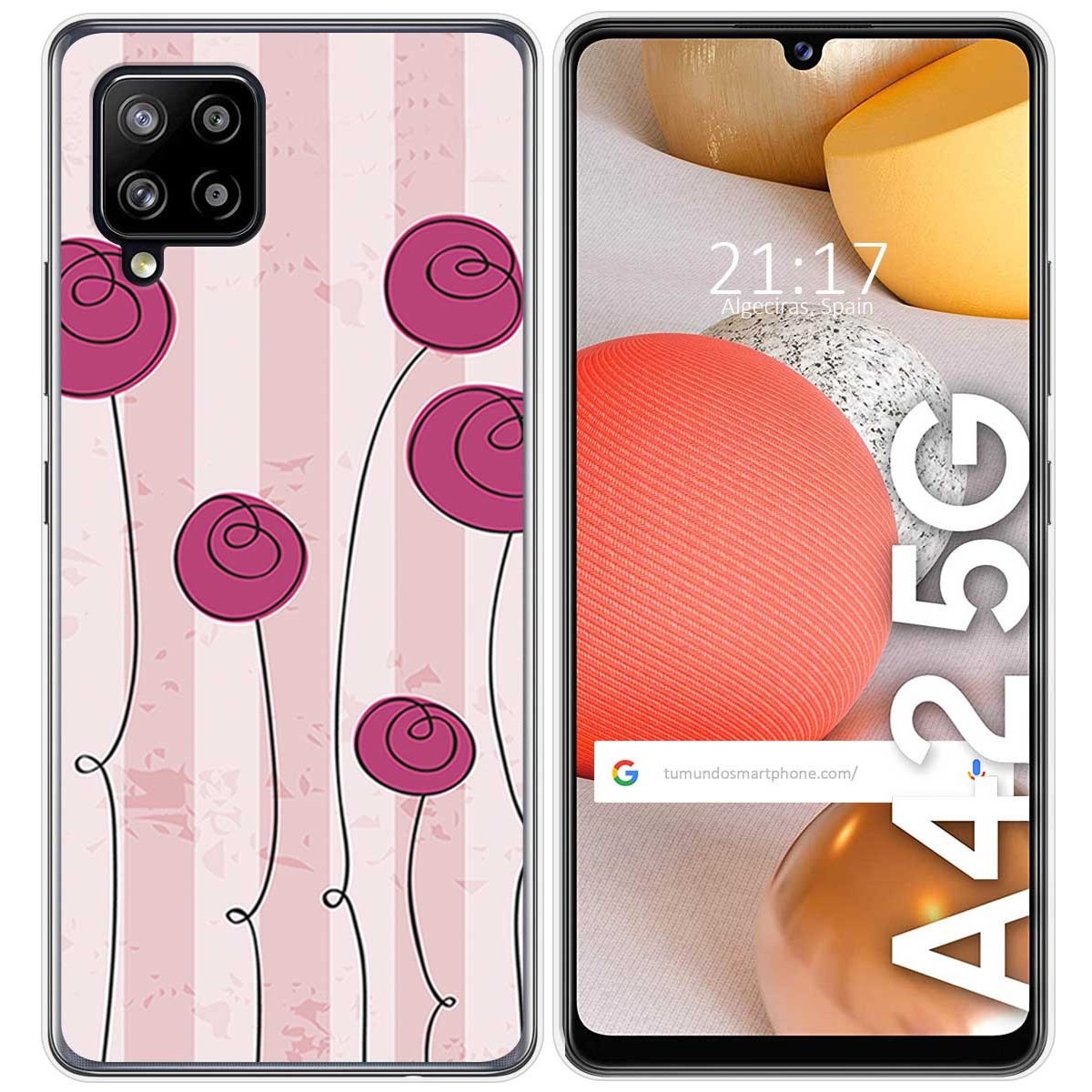 Funda Gel Tpu para Samsung Galaxy A42 5G diseño Flores Vintage Dibujos