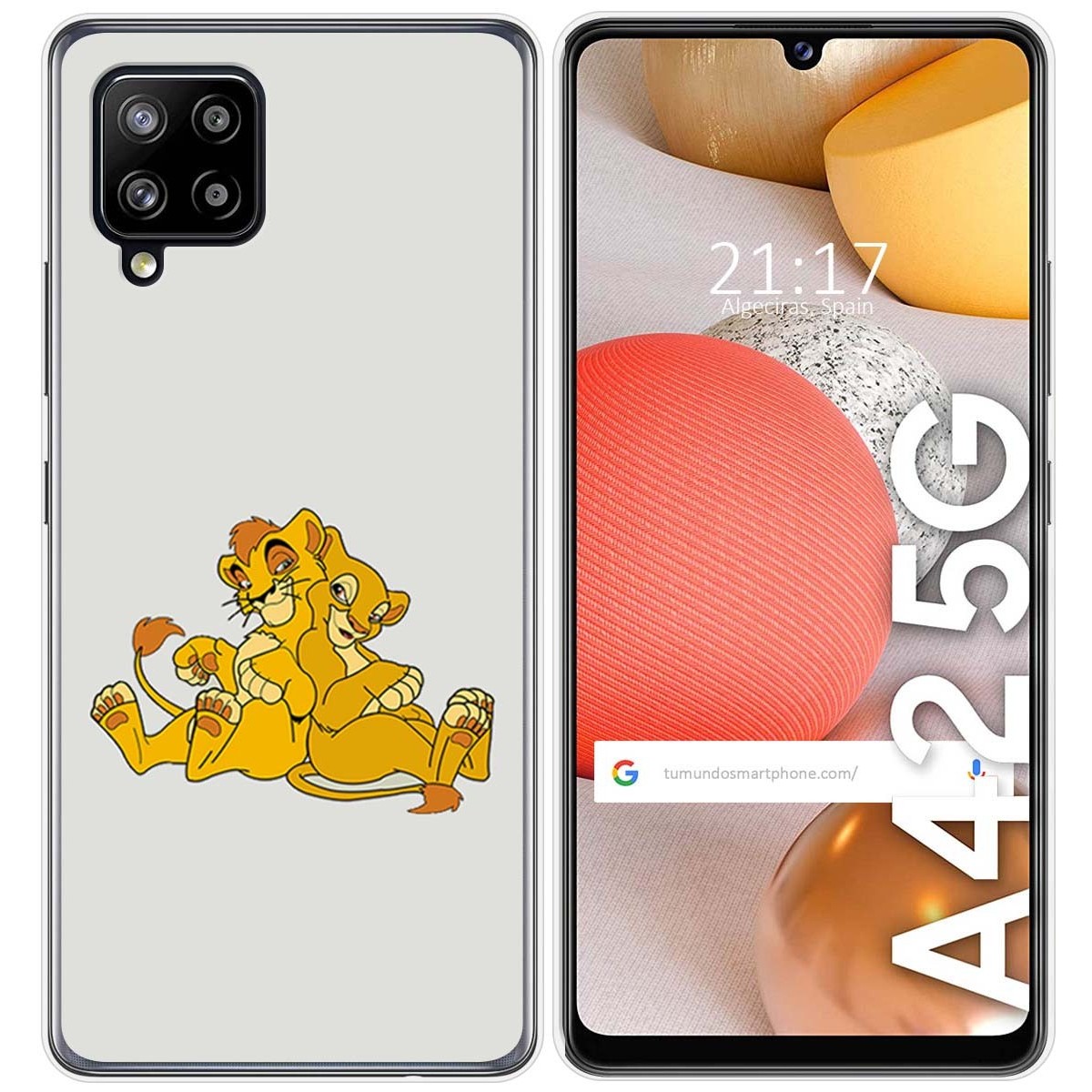 Funda Gel Tpu para Samsung Galaxy A42 5G diseño Leones Dibujos