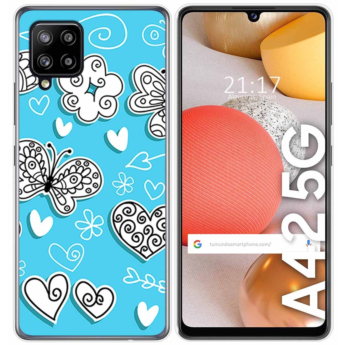Funda Gel Tpu para Samsung Galaxy A42 5G diseño Mariposas Dibujos