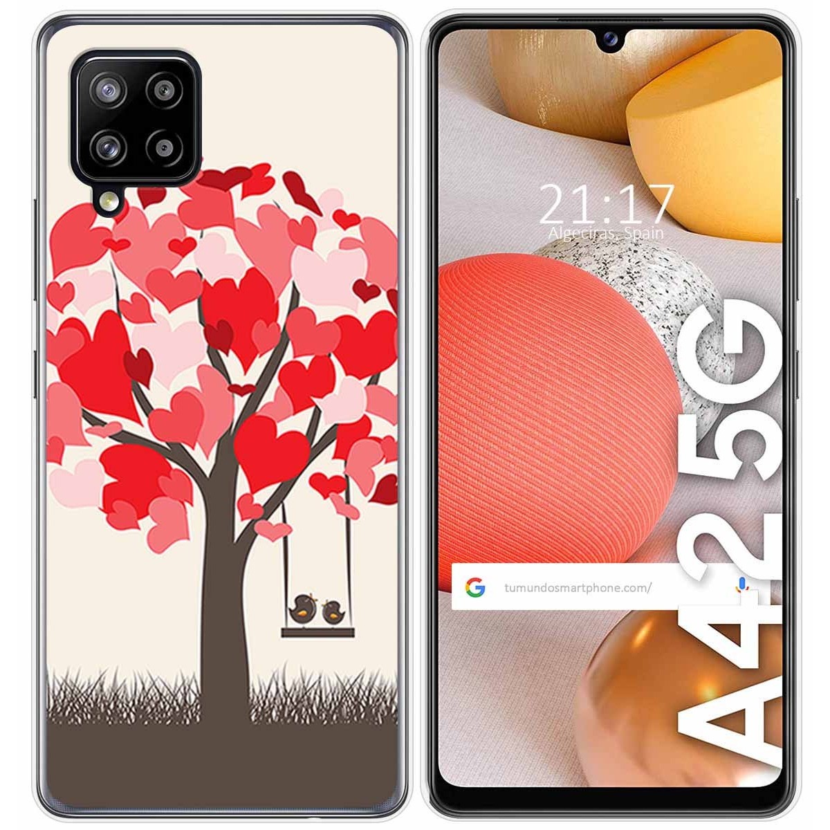 Funda Gel Tpu para Samsung Galaxy A42 5G diseño Pajaritos Dibujos