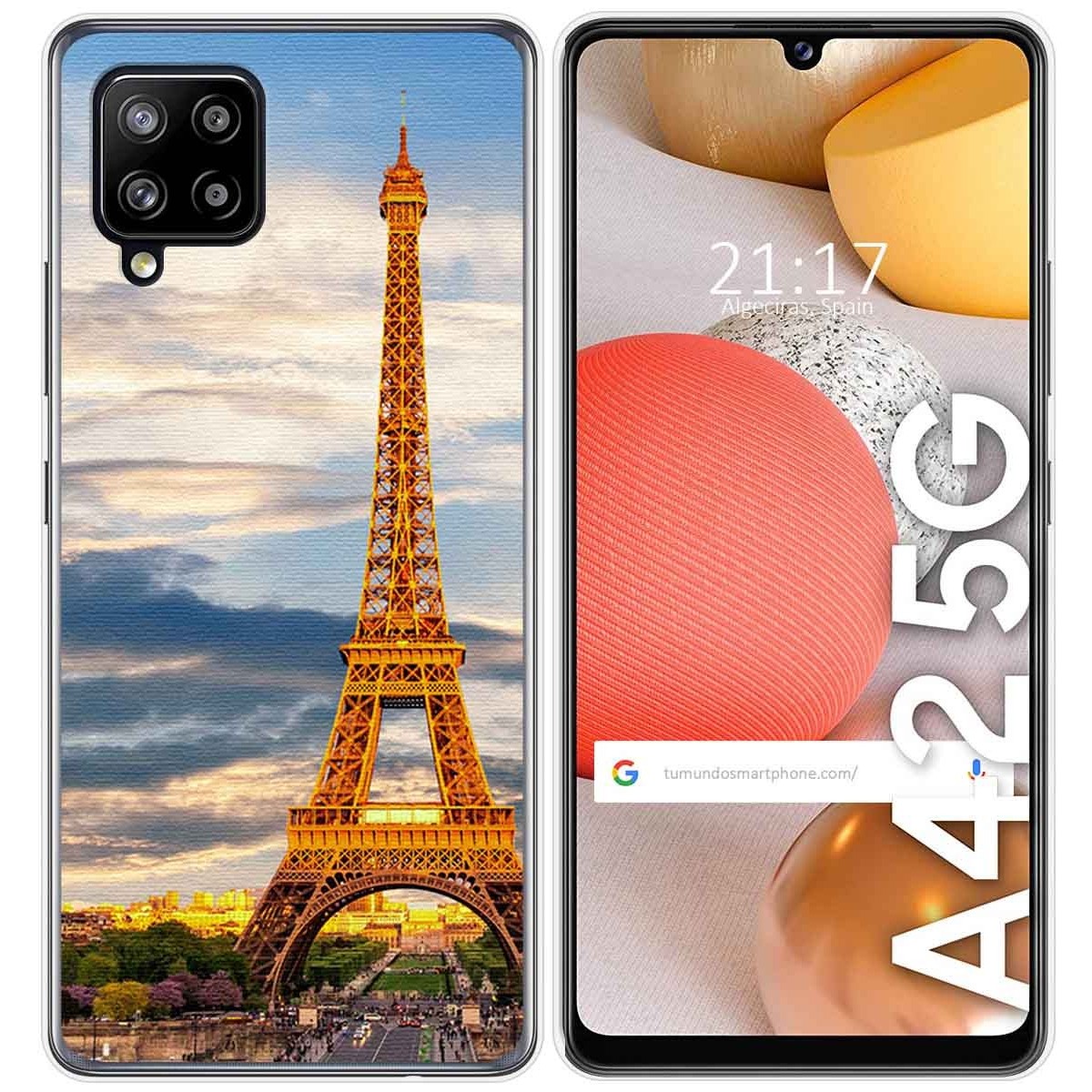 Funda Gel Tpu para Samsung Galaxy A42 5G diseño Paris Dibujos