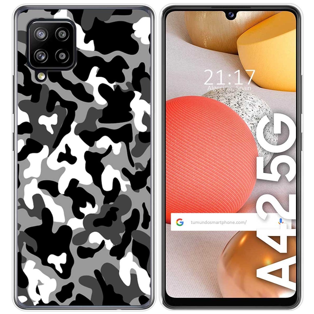 Funda Gel Tpu para Samsung Galaxy A42 5G diseño Snow Camuflaje Dibujos