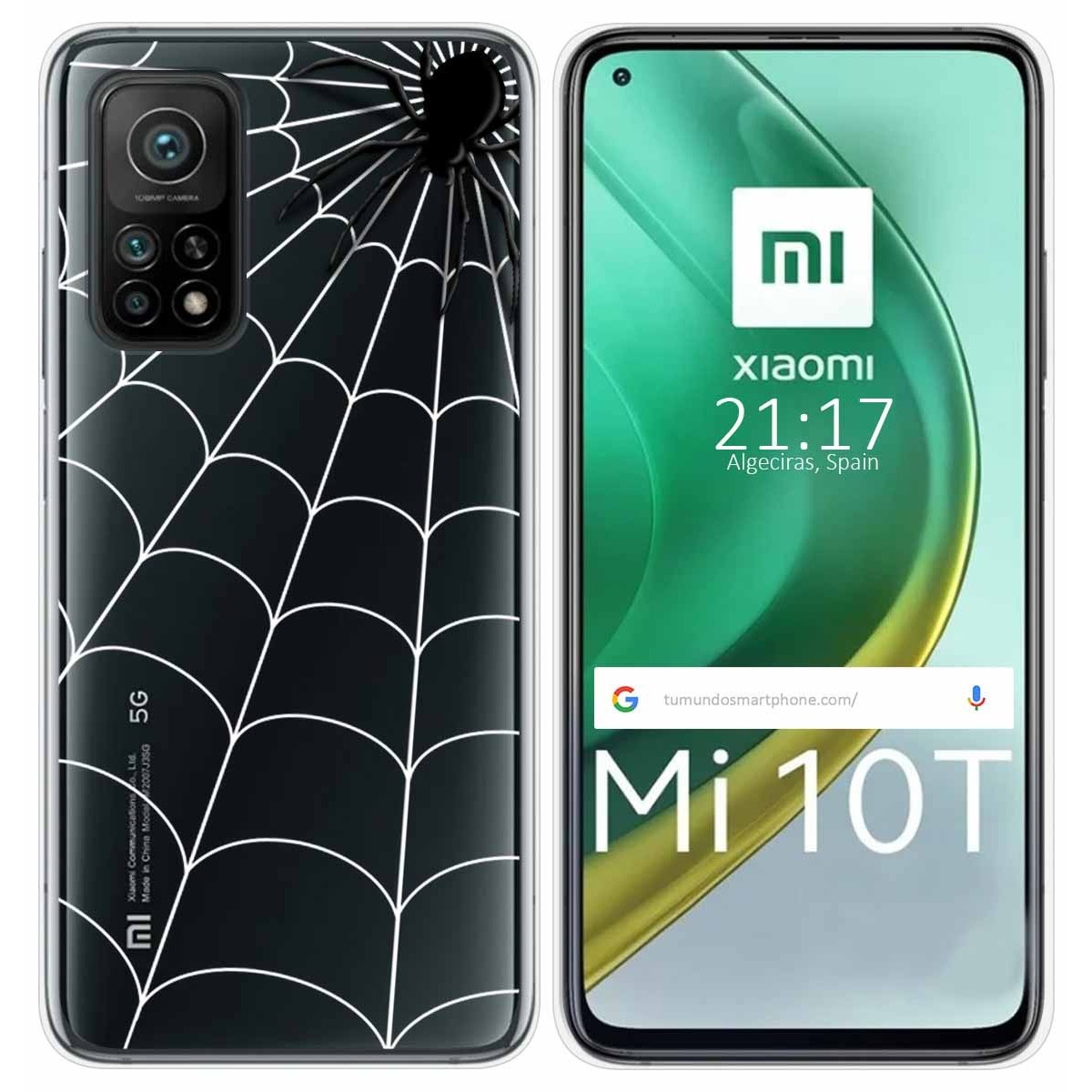 Funda Gel Transparente para Xiaomi Mi 10T / 10T Pro diseño Araña Dibujos