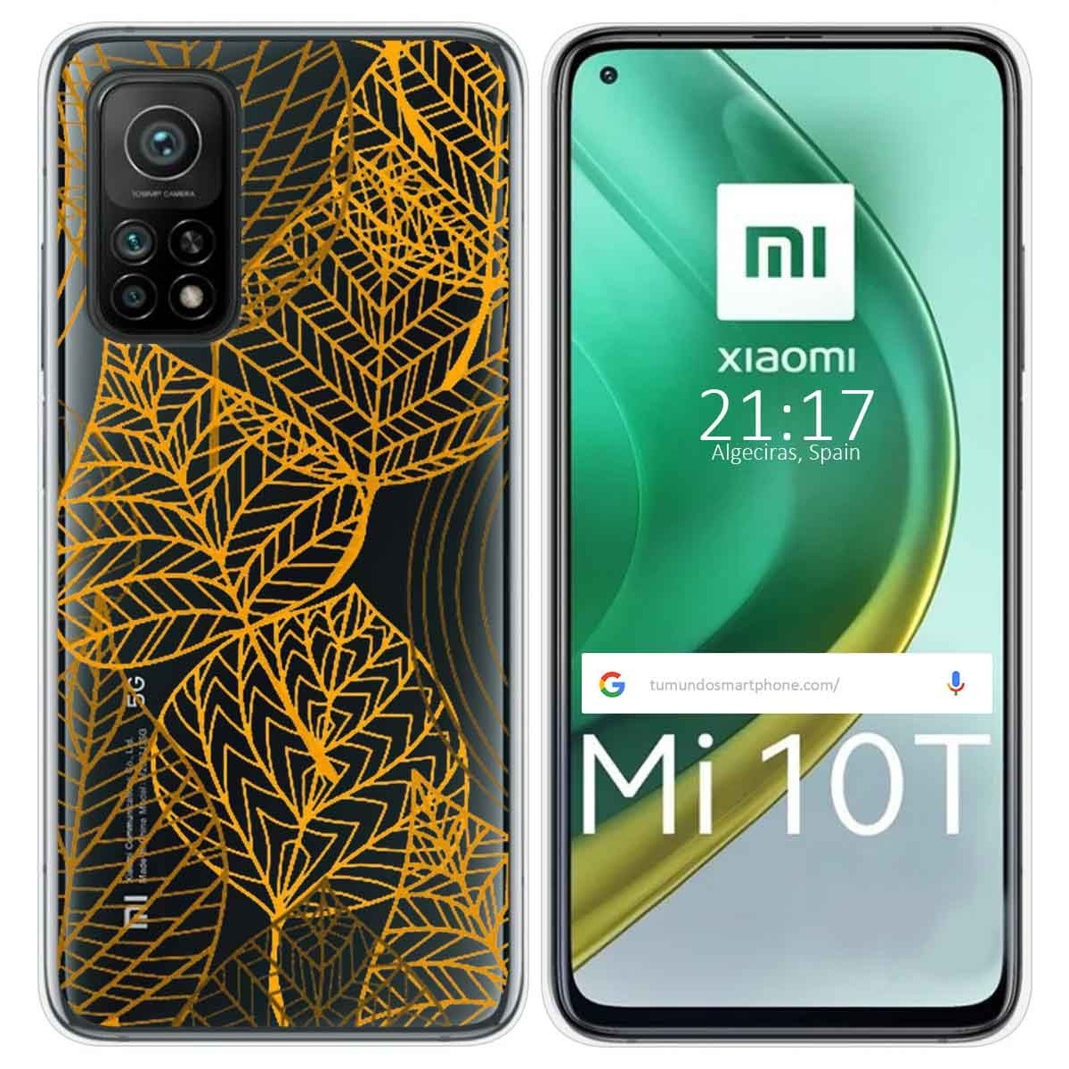 Funda Gel Transparente para Xiaomi Mi 10T / 10T Pro diseño Hojas Dibujos