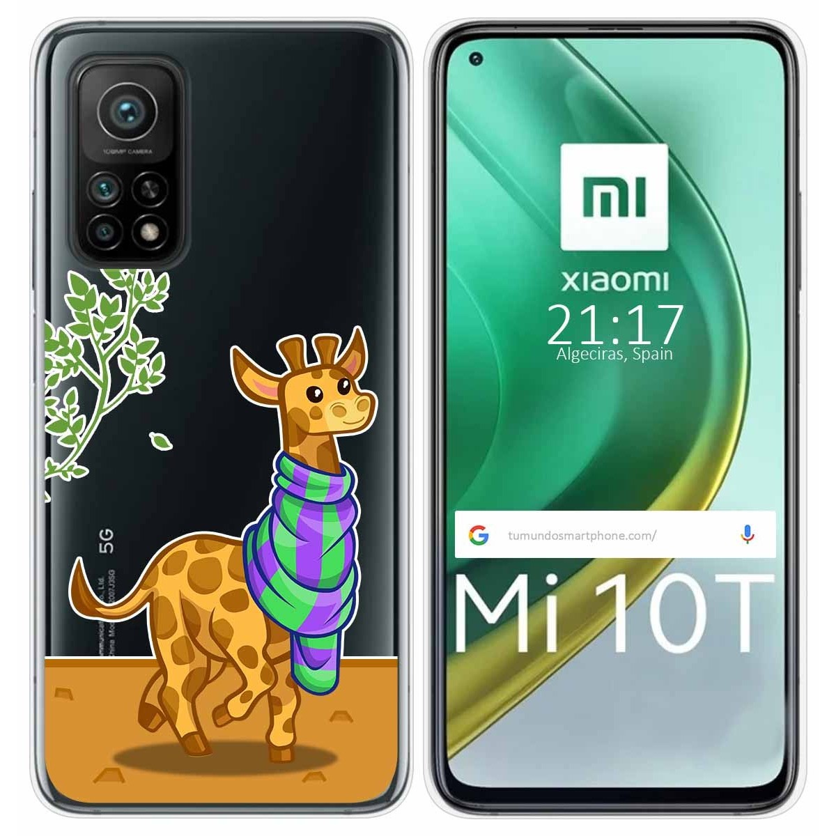 Funda Gel Transparente para Xiaomi Mi 10T / 10T Pro diseño Jirafa Dibujos