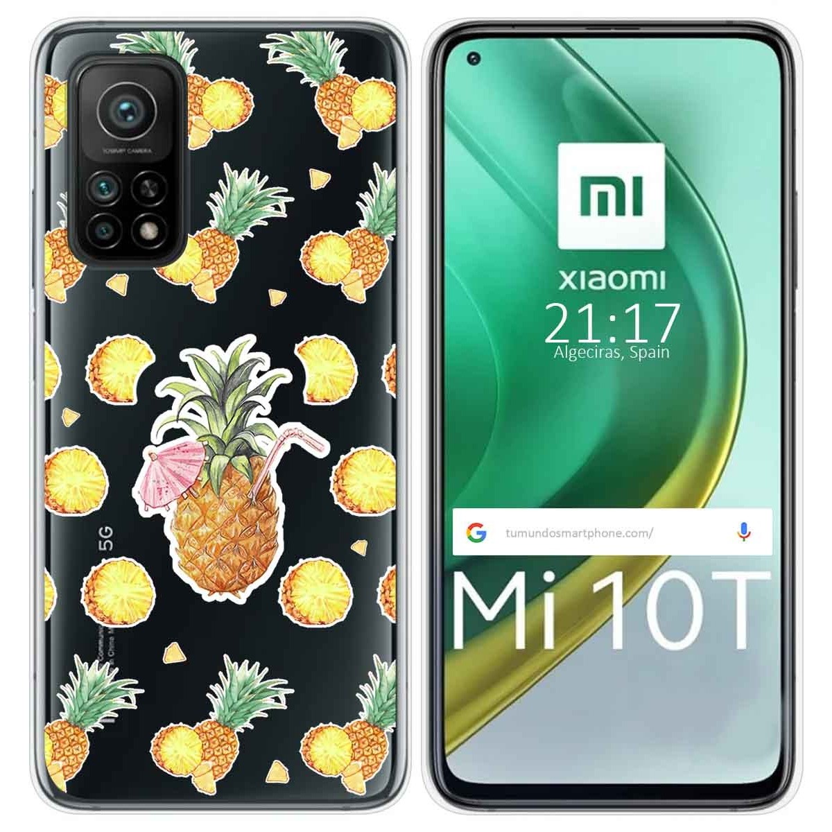 Funda Gel Transparente para Xiaomi Mi 10T / 10T Pro diseño Piña Dibujos
