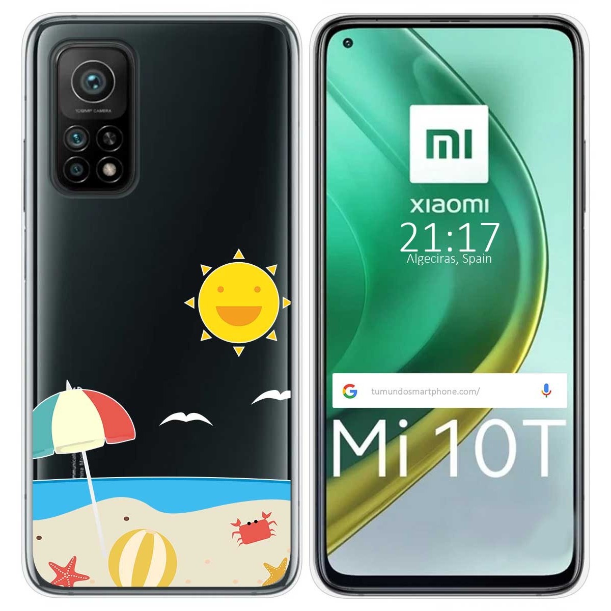 Funda Gel Transparente para Xiaomi Mi 10T / 10T Pro diseño Playa Dibujos