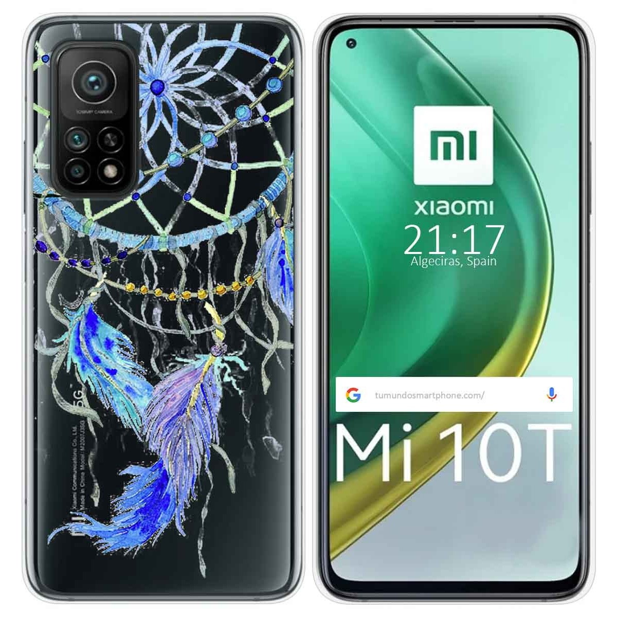 Funda Gel Transparente para Xiaomi Mi 10T / 10T Pro diseño Plumas Dibujos