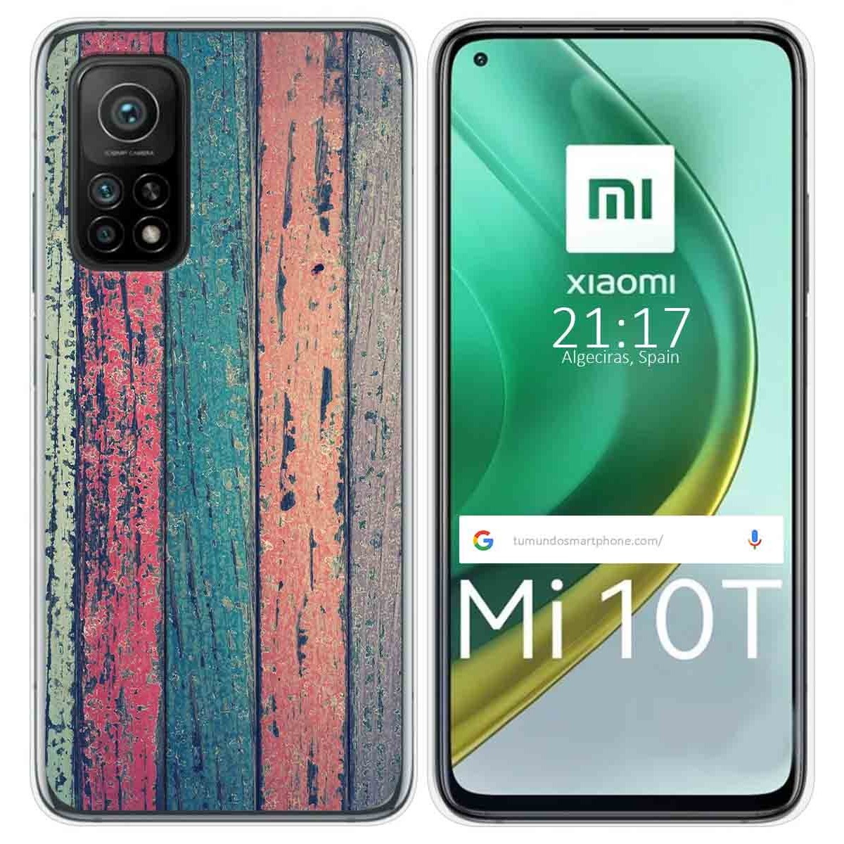 Funda Gel Tpu para Xiaomi Mi 10T / 10T Pro diseño Madera 10 Dibujos