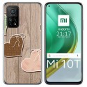 Funda Gel Tpu para Xiaomi Mi 10T / 10T Pro diseño Corazones Madera Dibujos