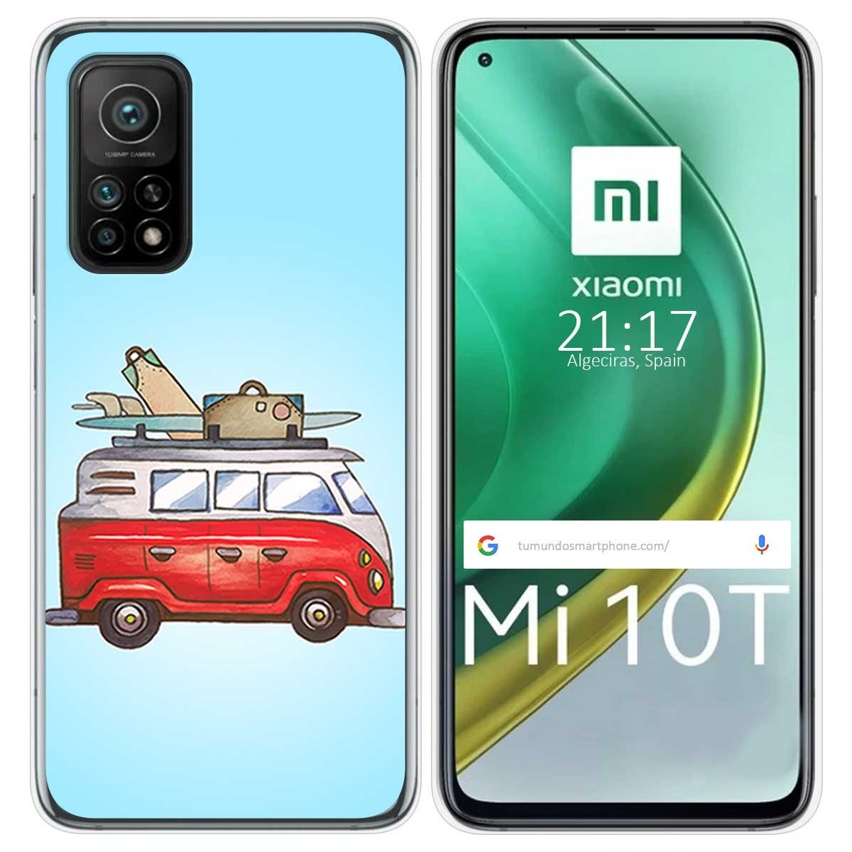 Funda Gel Tpu para Xiaomi Mi 10T / 10T Pro diseño Furgoneta Dibujos