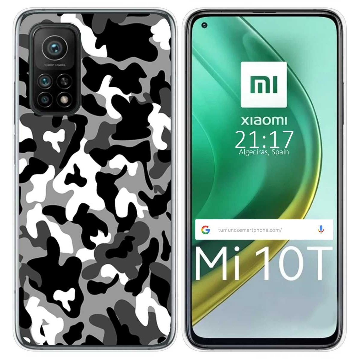 Funda Gel Tpu para Xiaomi Mi 10T / 10T Pro diseño Snow Camuflaje Dibujos