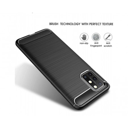 Funda Gel Tpu Tipo Carbon Negra para OnePlus 8T 5G