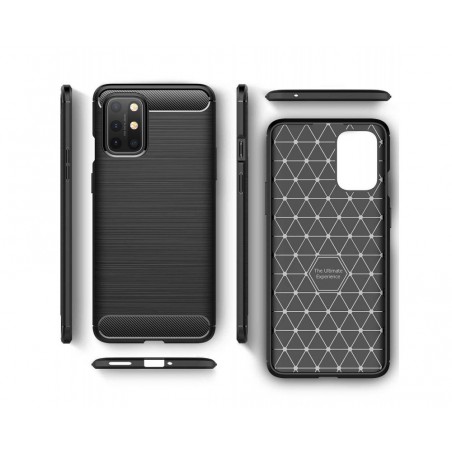 Funda Gel Tpu Tipo Carbon Negra para OnePlus 8T 5G