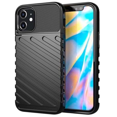 Funda Gel Flexible Thunder Armor Rugged para Iphone 12 Mini (5.4) color Negra