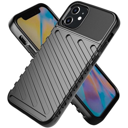 Funda Gel Flexible Thunder Armor Rugged para Iphone 12 Mini (5.4) color Negra