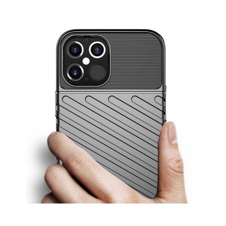 Funda Gel Flexible Thunder Armor Rugged para Iphone 12 Pro Max (6.7) color Negra