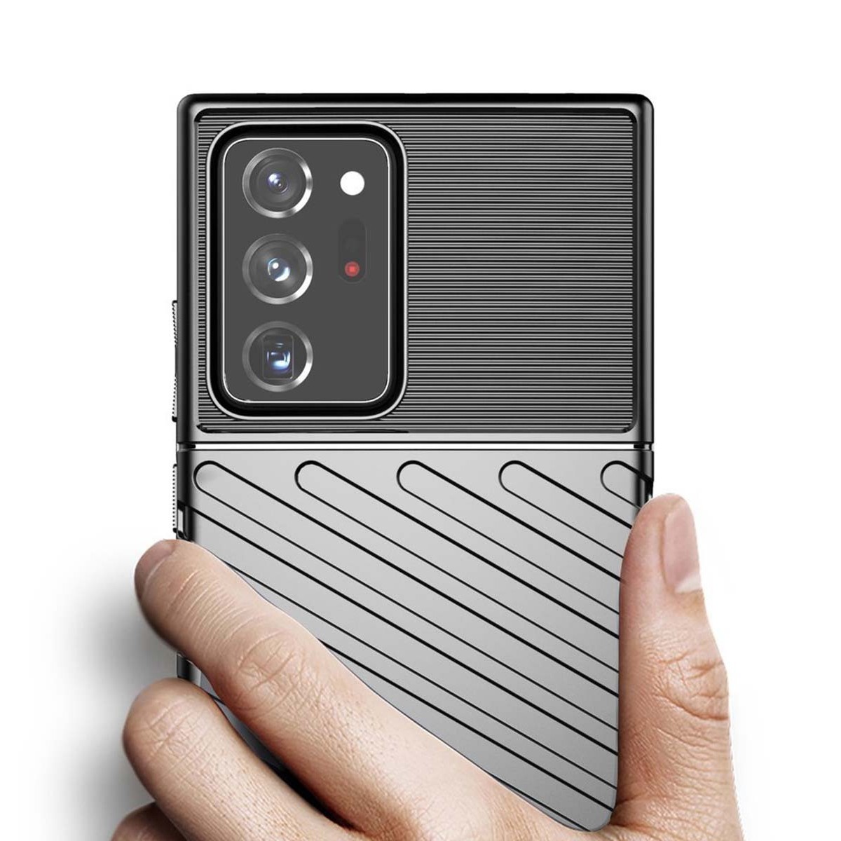 Funda Gel Flexible Thunder Armor Rugged para Samsung Galaxy Note 20 Ultra color Negra