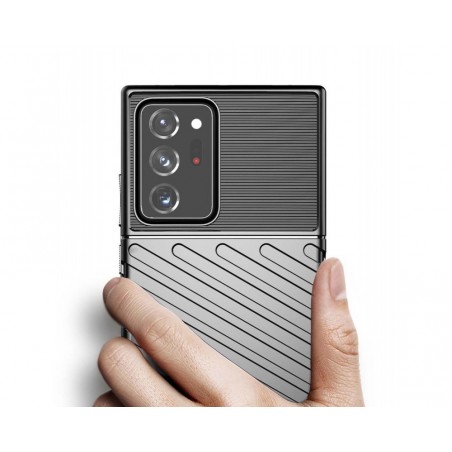 Funda Gel Flexible Thunder Armor Rugged para Samsung Galaxy Note 20 Ultra color Negra