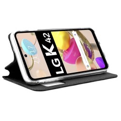 Funda Libro Soporte con Ventana para LG K42 Color Negra 2