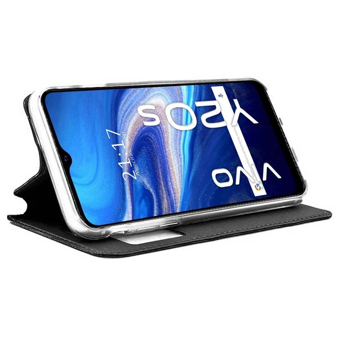 Funda Libro Soporte con Ventana para Vivo Y20s / Y11s Color Negra