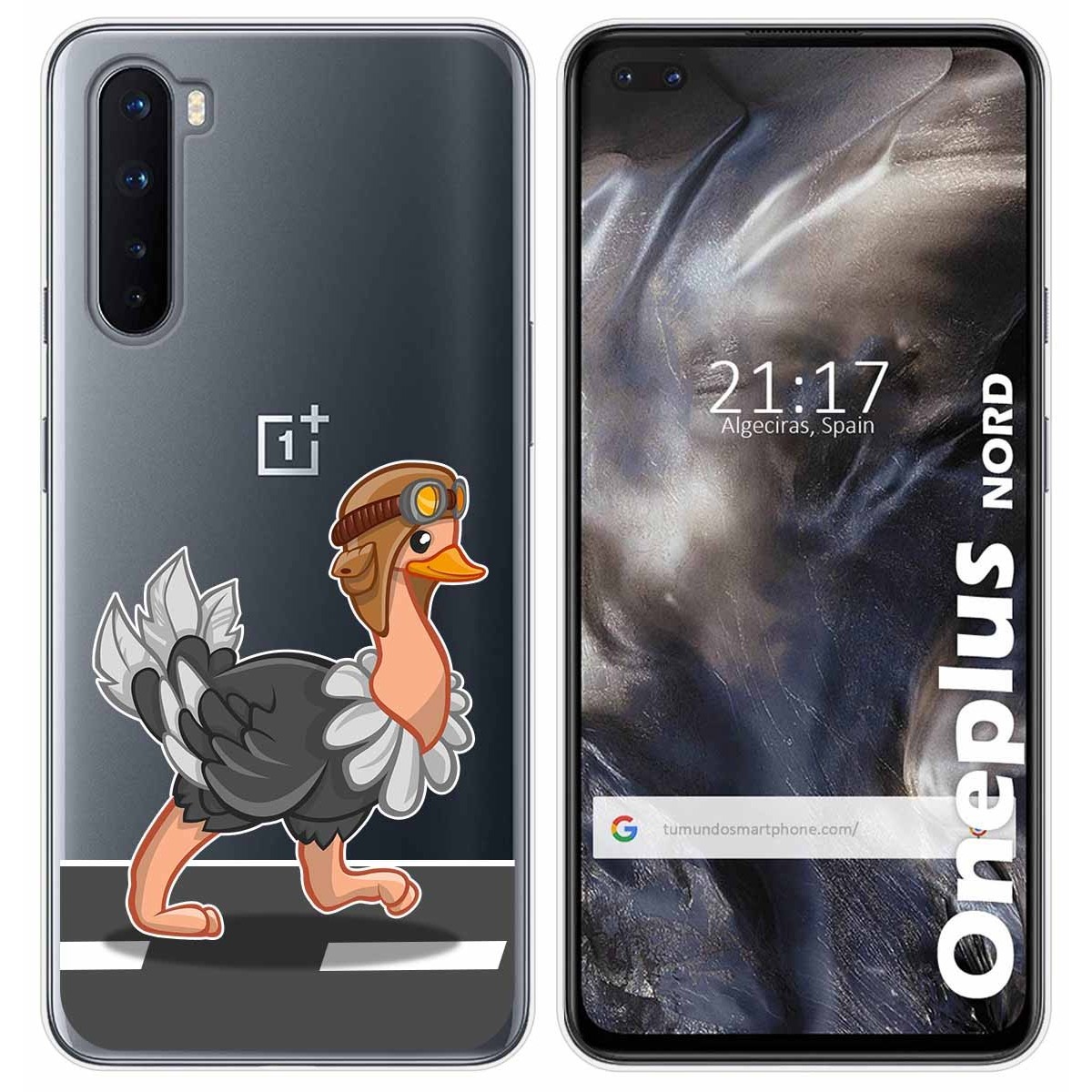 Funda Gel Transparente para OnePlus Nord diseño Avestruz Dibujos
