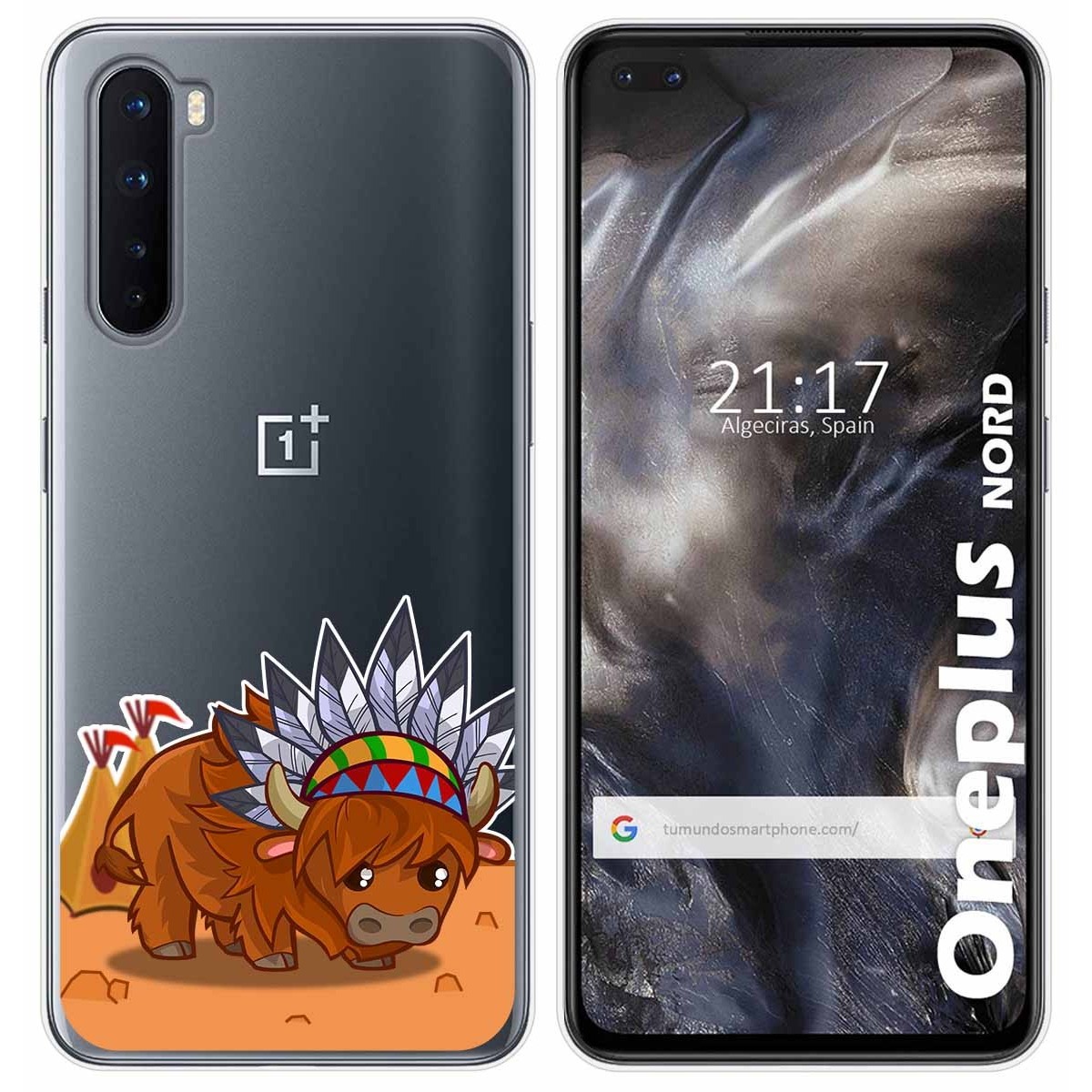 Funda Gel Transparente para OnePlus Nord diseño Bufalo Dibujos