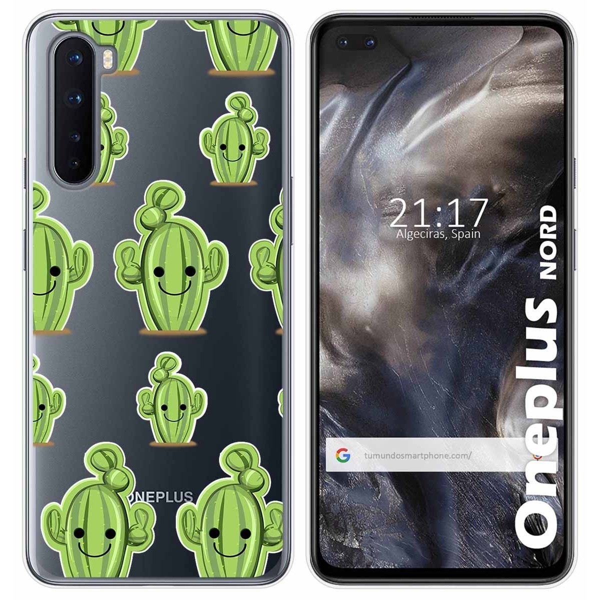Funda Gel Transparente para OnePlus Nord diseño Cactus Dibujos