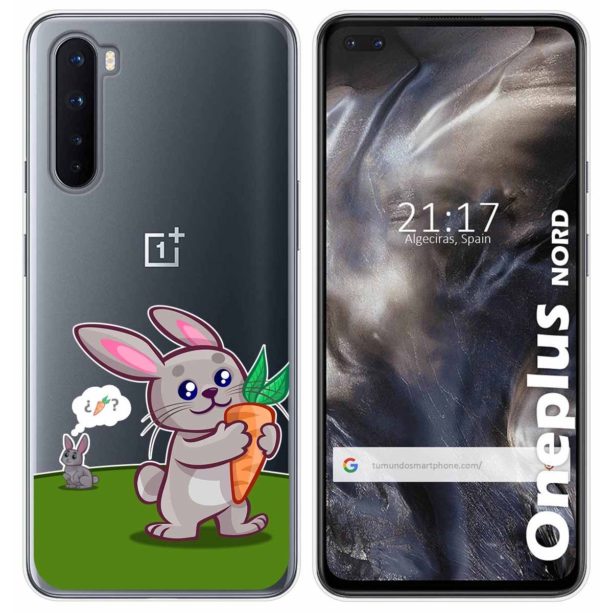 Funda Gel Transparente para OnePlus Nord diseño Conejo Dibujos