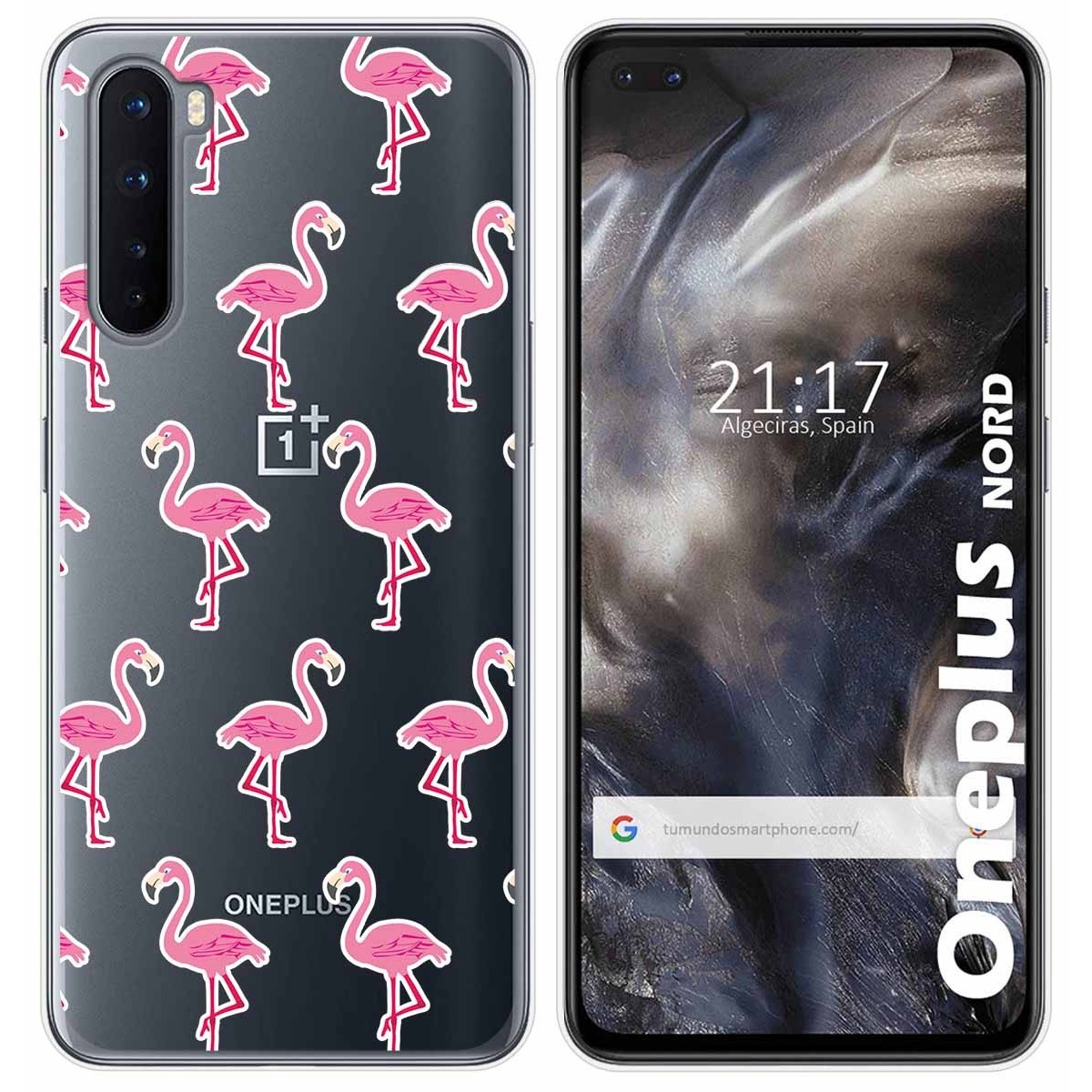 Funda Gel Transparente para OnePlus Nord diseño Flamenco Dibujos