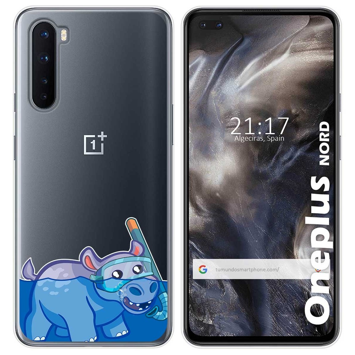Funda Gel Transparente para OnePlus Nord diseño Hipo Dibujos