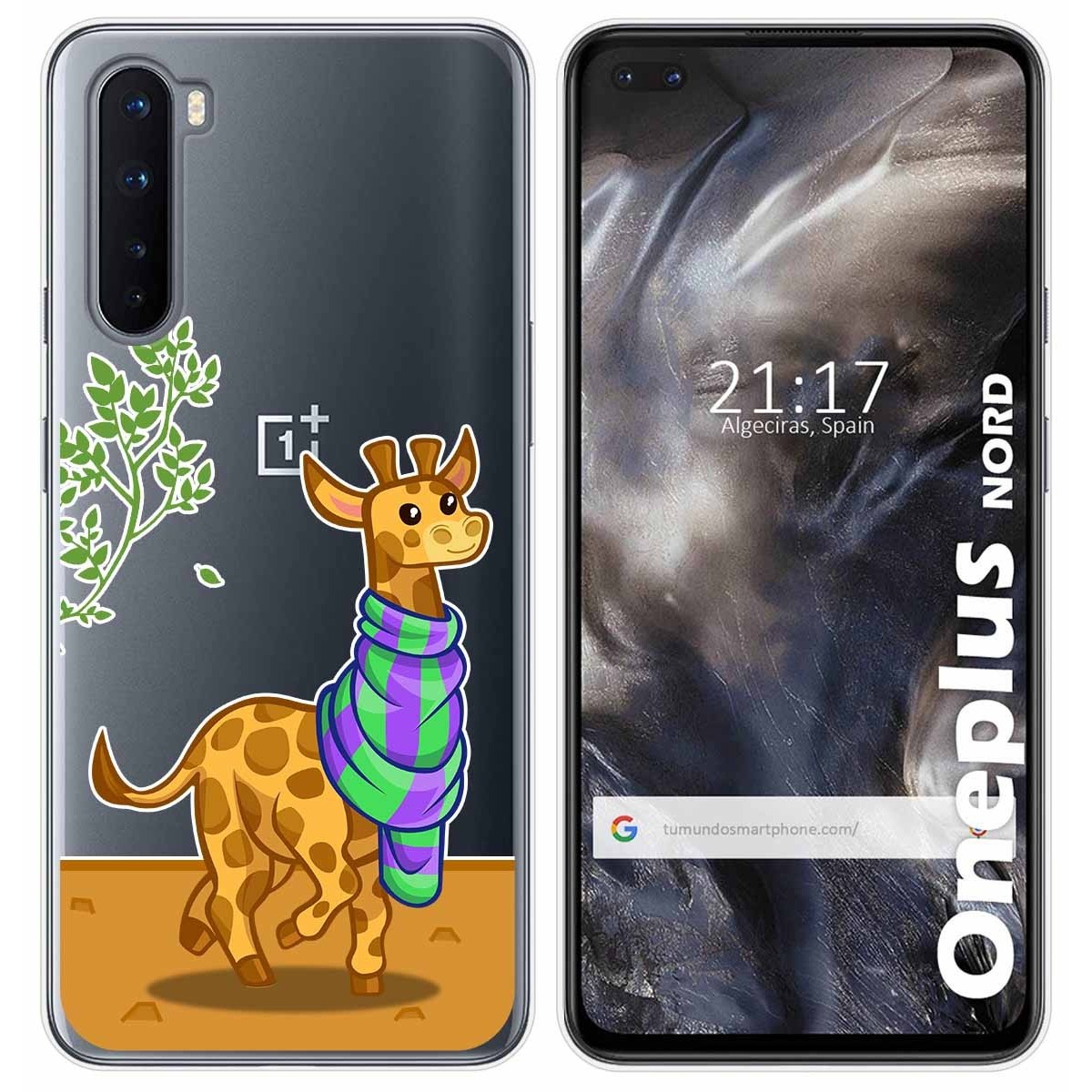 Funda Gel Transparente para OnePlus Nord diseño Jirafa Dibujos