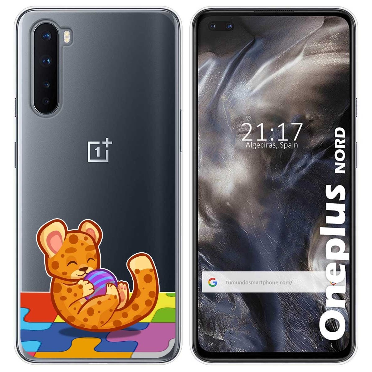 Funda Gel Transparente para OnePlus Nord diseño Leopardo Dibujos