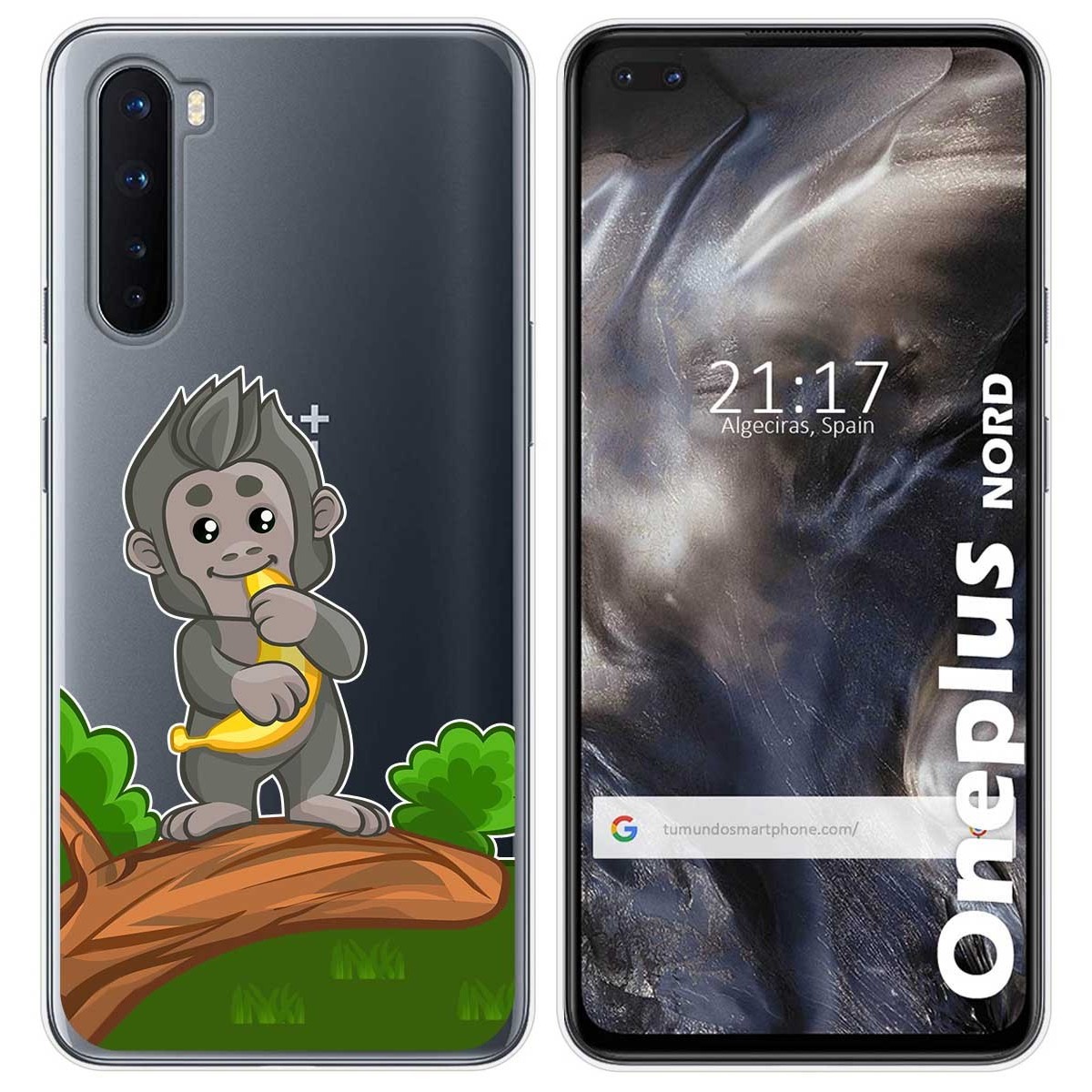Funda Gel Transparente para OnePlus Nord diseño Mono Dibujos