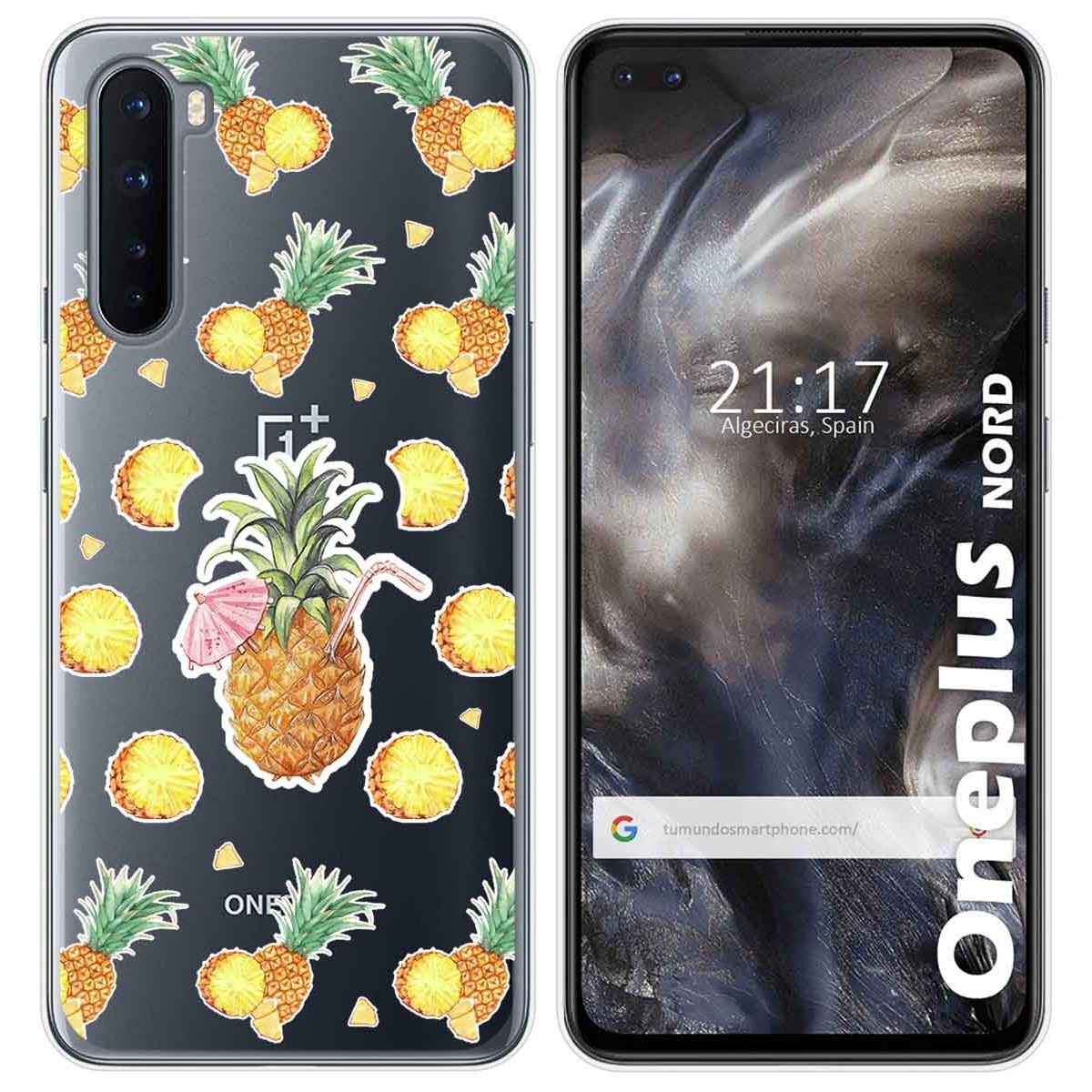 Funda Gel Transparente para OnePlus Nord diseño Piña Dibujos