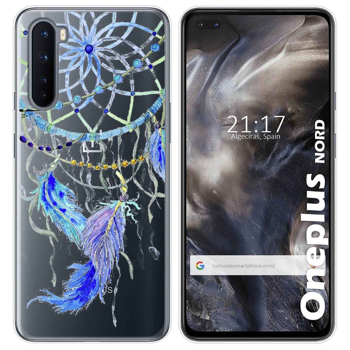 Funda Gel Transparente para OnePlus Nord diseño Plumas Dibujos