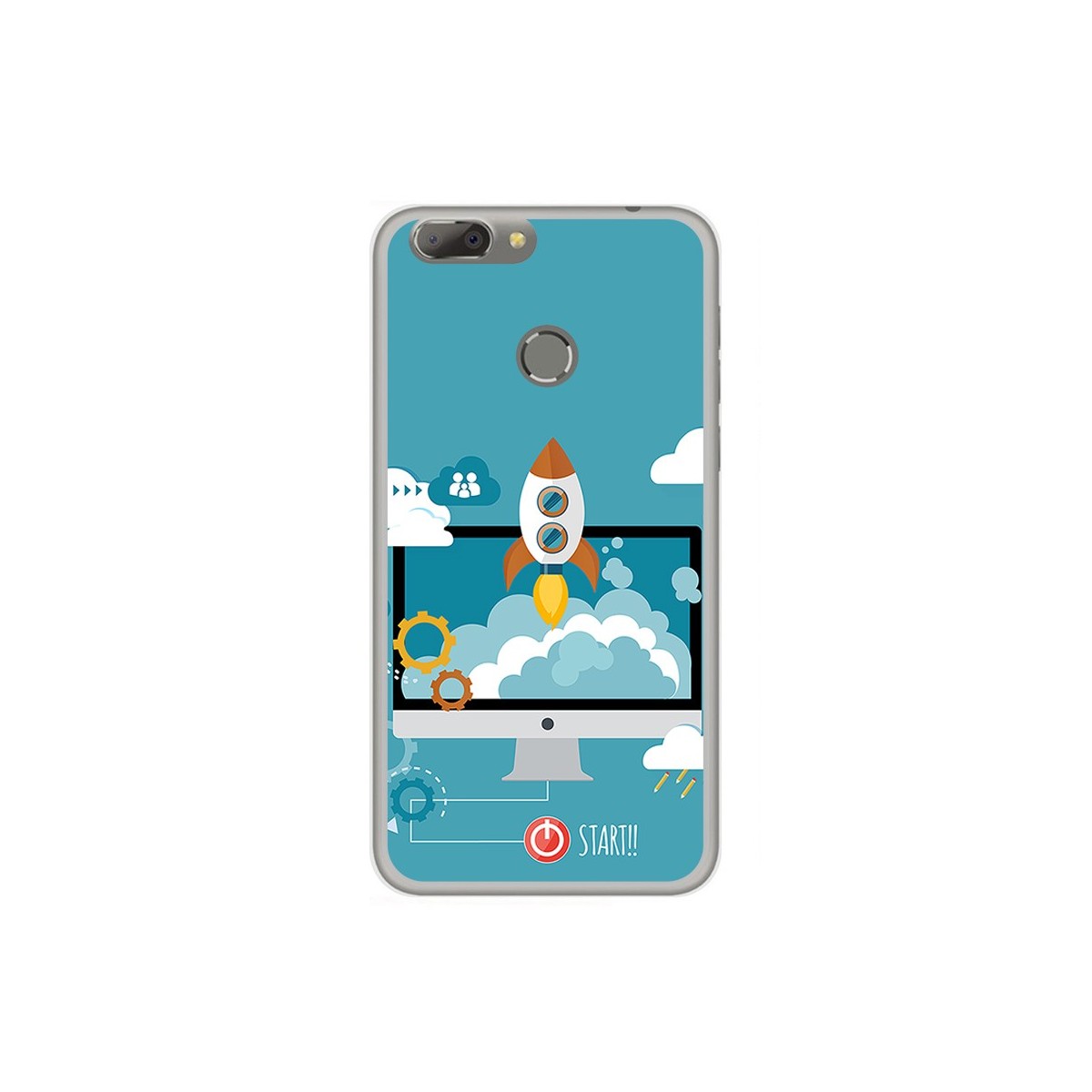 Funda Gel Tpu para Oukitel U20 Plus Diseño Cohete Dibujos