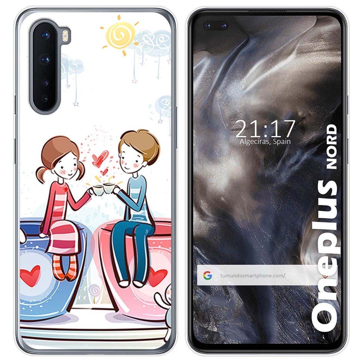Funda Gel Tpu para OnePlus Nord diseño Café Dibujos