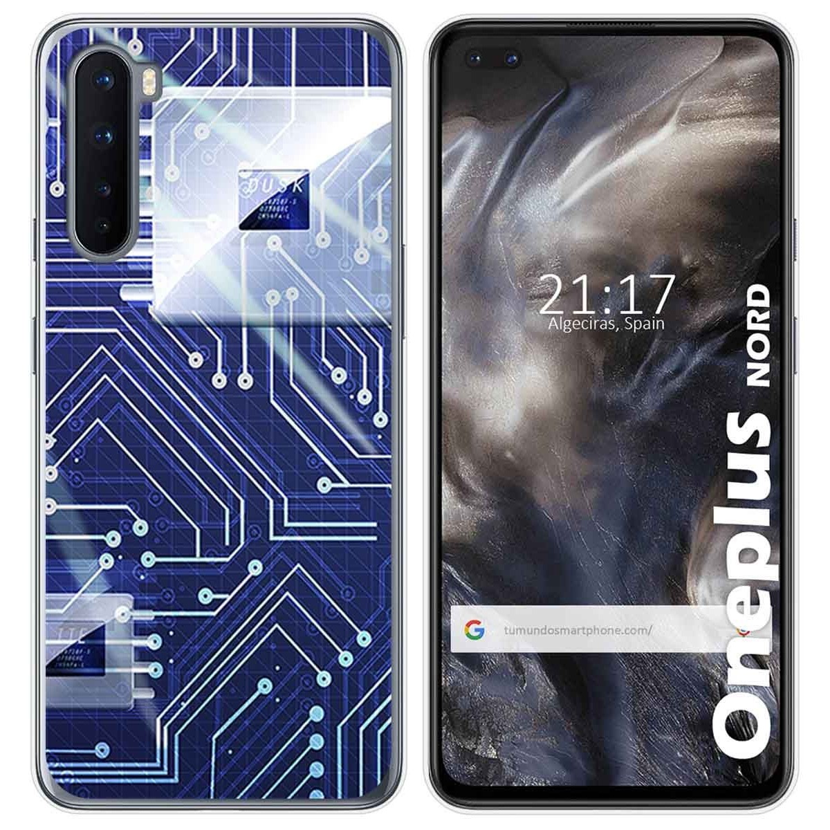 Funda Gel Tpu para OnePlus Nord diseño Circuito Dibujos