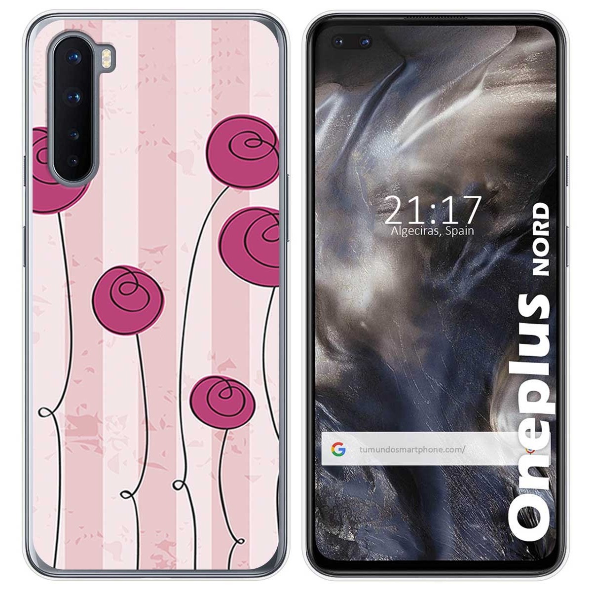 Funda Gel Tpu para OnePlus Nord diseño Flores Vintage Dibujos