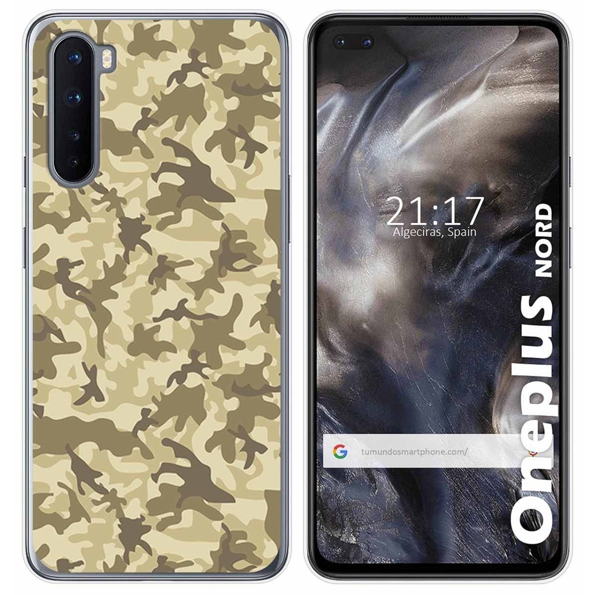 Funda Gel Tpu para OnePlus Nord diseño Sand Camuflaje Dibujos