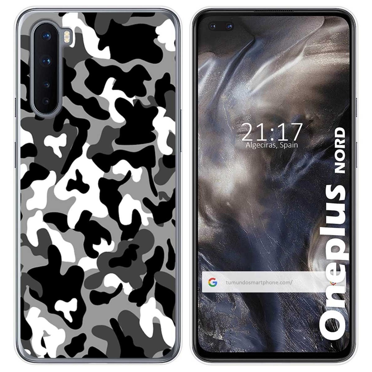 Funda Gel Tpu para OnePlus Nord diseño Snow Camuflaje Dibujos