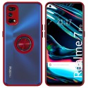 Funda Mate con Borde Rojo y Anillo Giratorio 360 para Realme 7 Pro