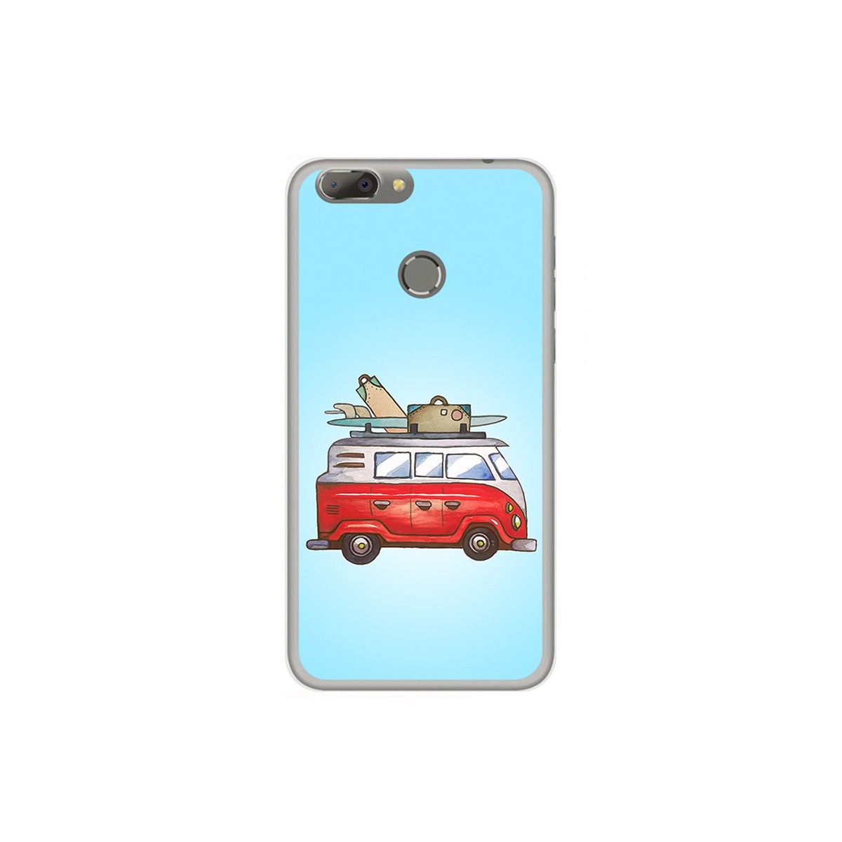 Funda Gel Tpu para Oukitel U20 Plus Diseño Furgoneta Dibujos