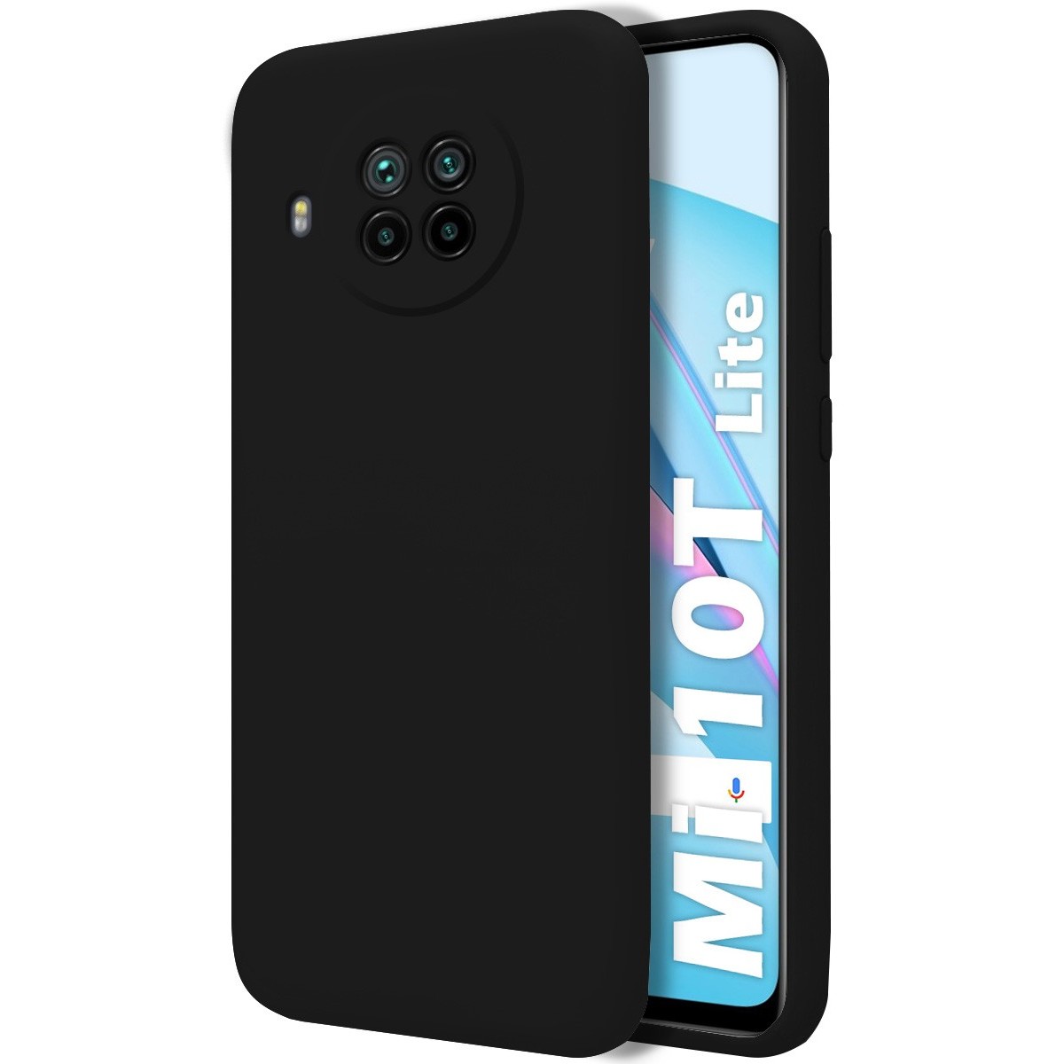 Funda Silicona Líquida Ultra Suave para Xiaomi Mi 10T Lite color Negra