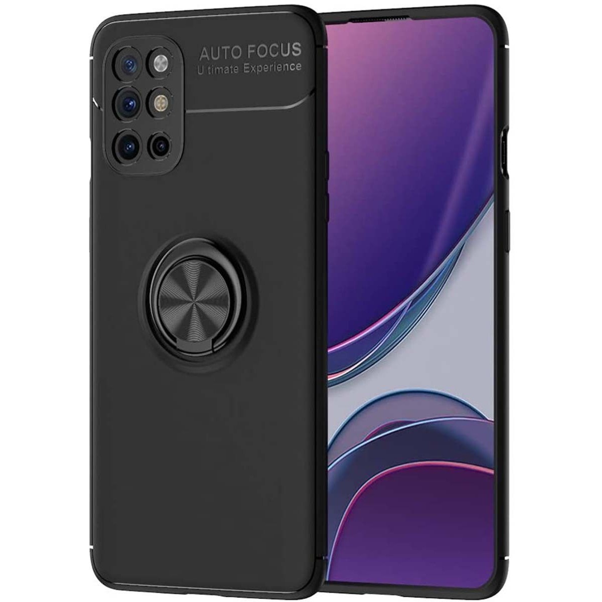 Funda Magnetica Soporte con Anillo Giratorio 360 para Realme 7 Negra