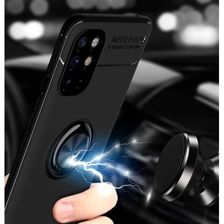 Funda Magnetica Soporte con Anillo Giratorio 360 para Realme 7 Negra