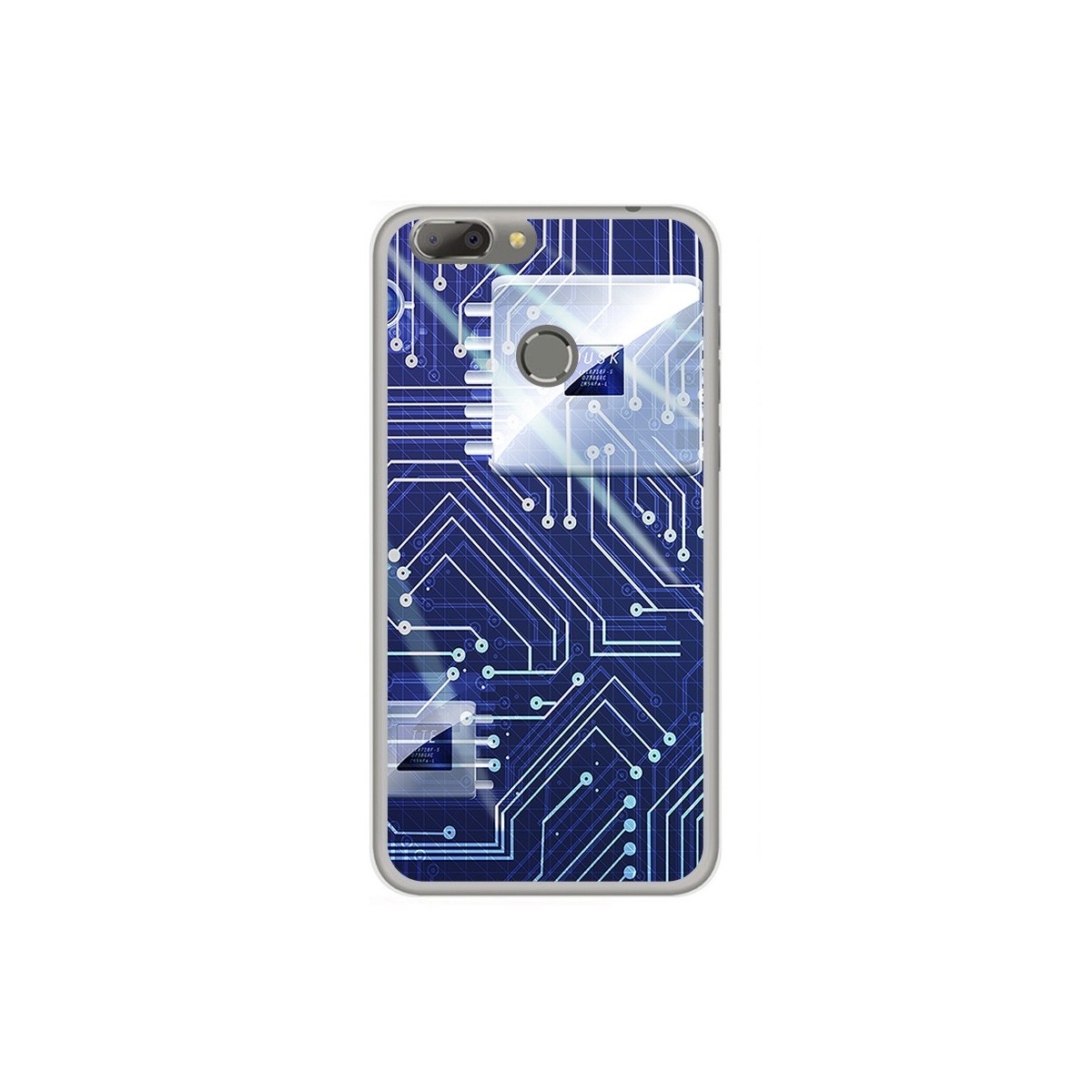 Funda Gel Tpu para Oukitel U20 Plus Diseño Circuito Dibujos