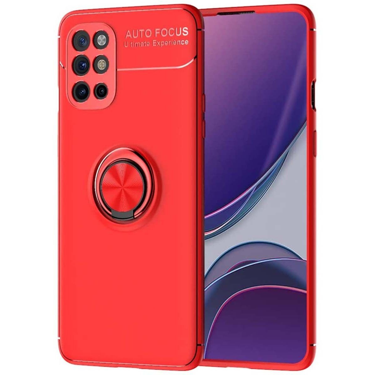 Funda Magnetica Soporte con Anillo Giratorio 360 para Realme 7 Roja